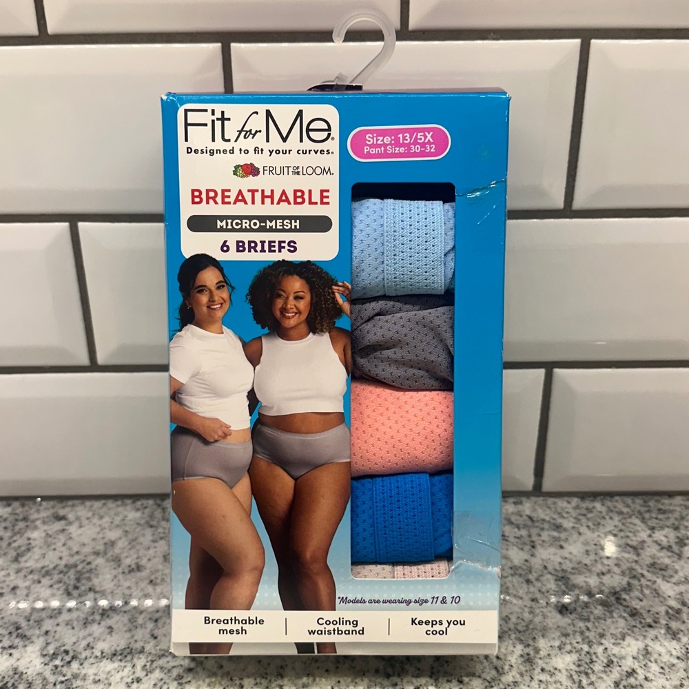 Fruit of the Loom Women 13/5X Briefs Multicolor 6Pk Mesh Breathable Fit For Me
